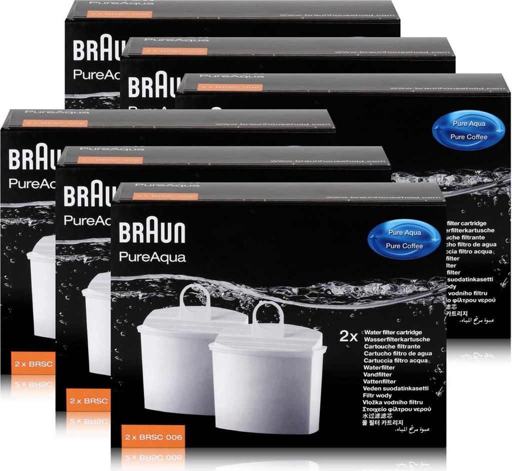 Braun PureAqua Wasserfilterkartusche BRSC006 - Wasserfilter (6er Pack)