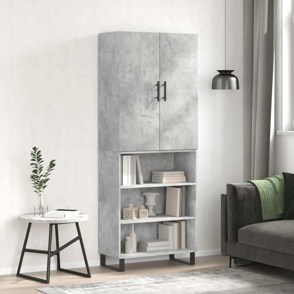 VidaXL Mobile Alto 180cm Grigio Cemento | Legno Multistrato e Ferro