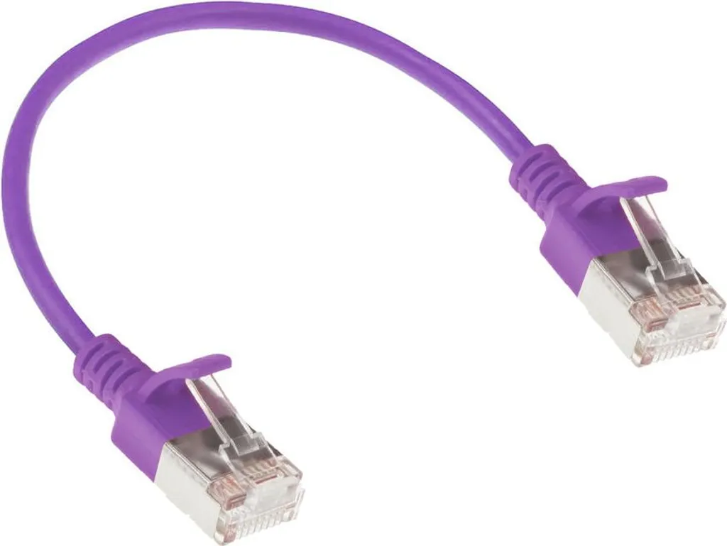 ACT Purple 0,5 metri LSZH U/FTP CAT6A cavo patch slimline per datacenter senza strappi con connettori RJ45 (DC7300) - 2