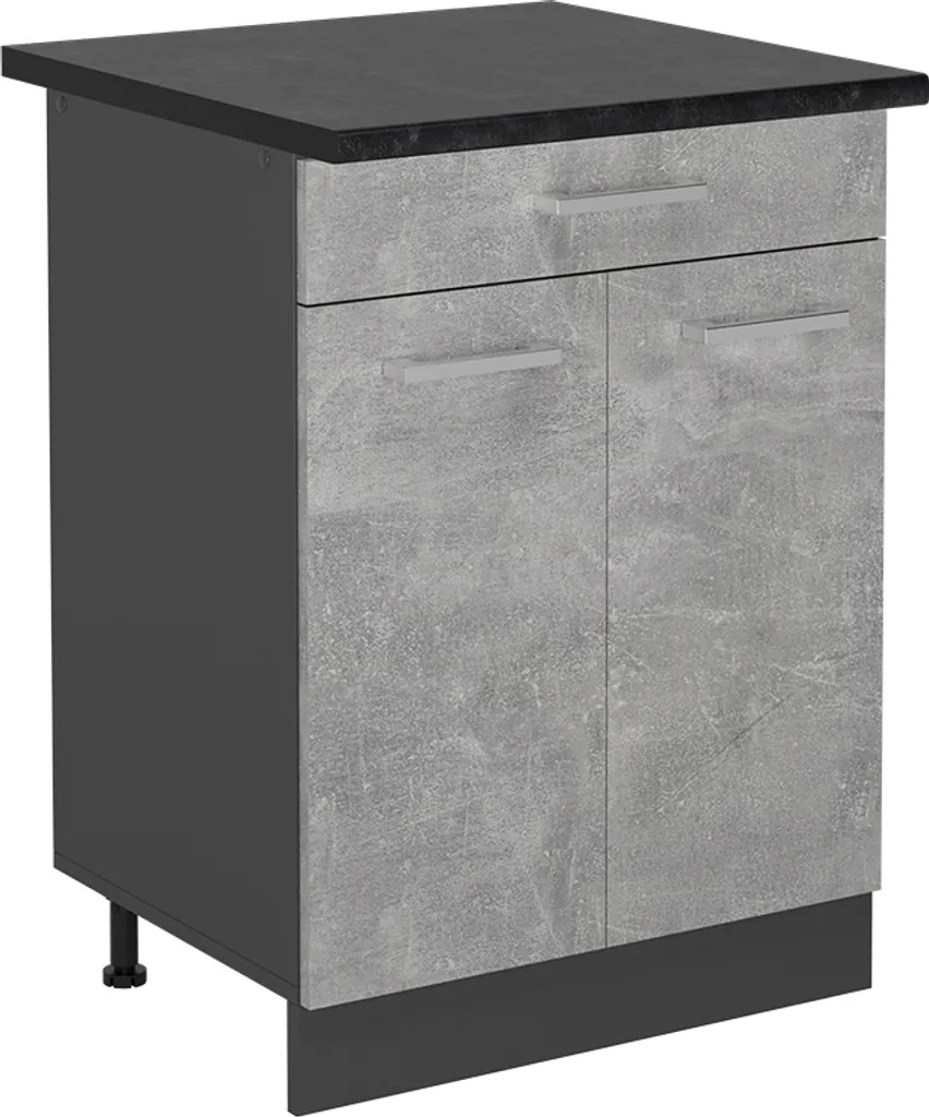 Meuble de cuisine 60 cm béton et anthracite Vicco R-Line haute qualité