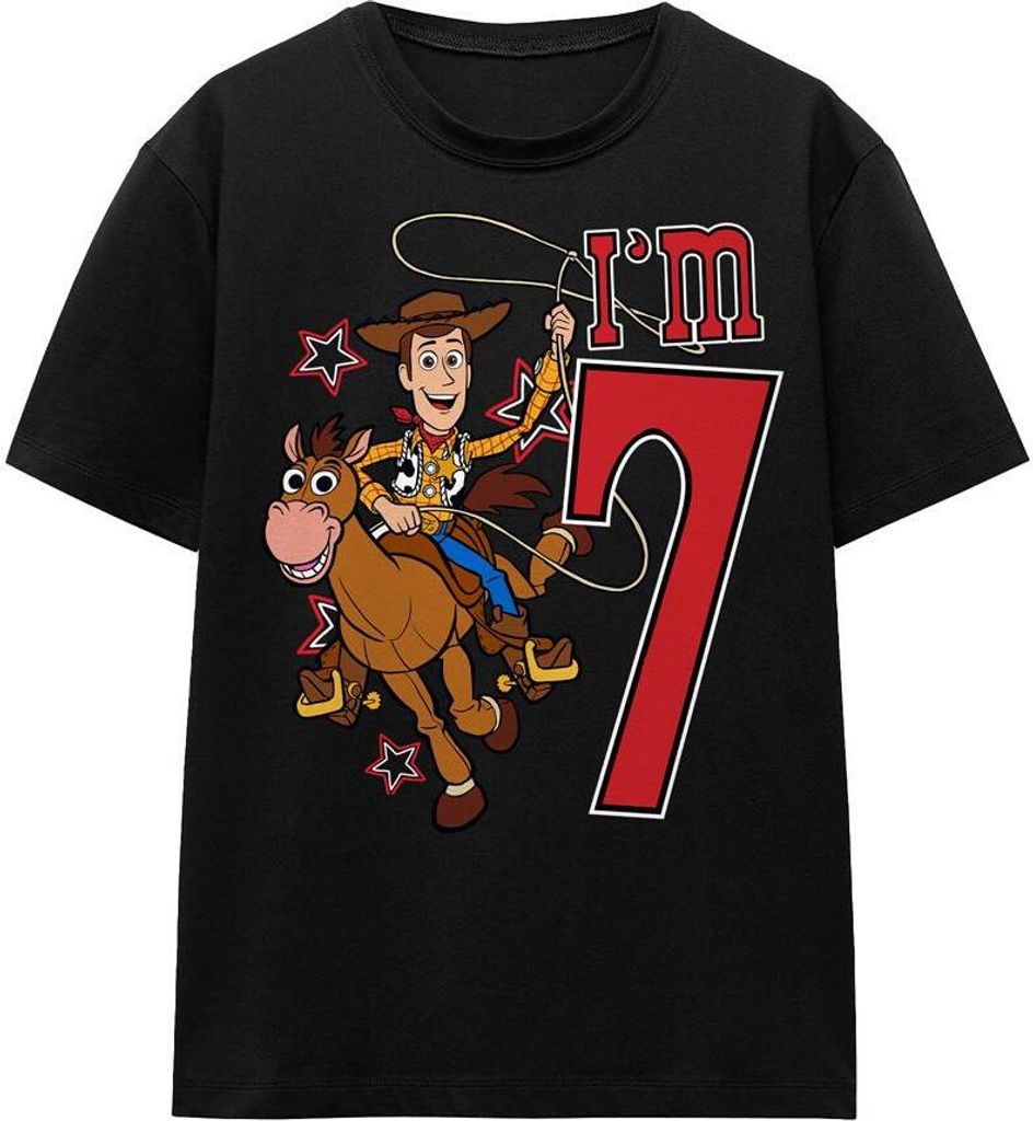 Toy Story - "I'm 7" T-Shirt für Herren/Damen Uni - Geburtstag TV17235 (L) (Schwarz)