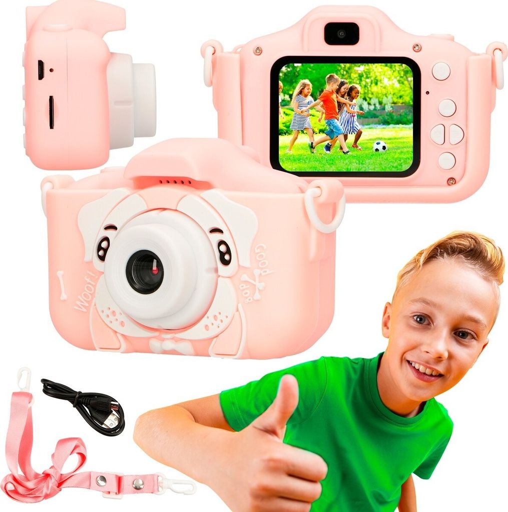 Extralink Kinderkamera H28 Dual Pink, Digitalkamera, 1080P Produktbild 