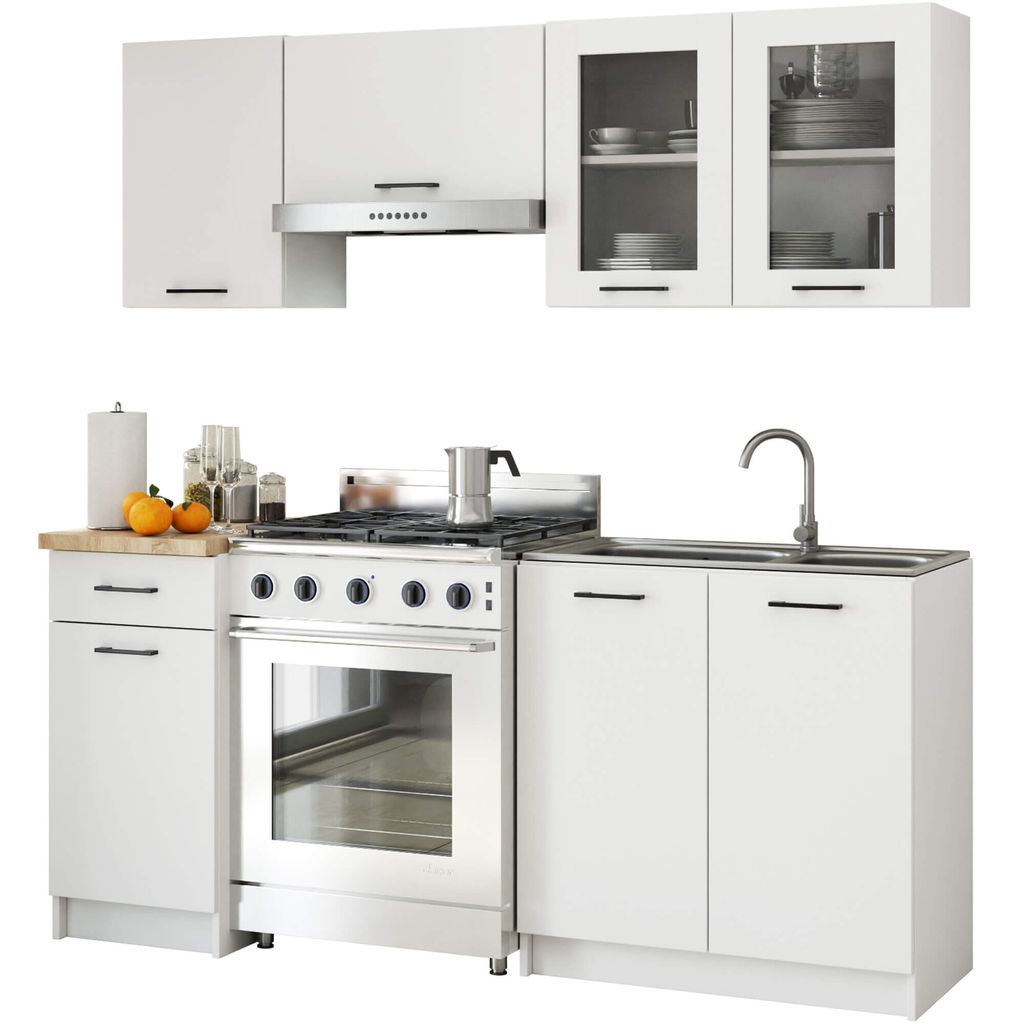 Küchenzeile OLIWIA 1.8m Modulares Weiß B180xH203xT46 cm Produktbild 