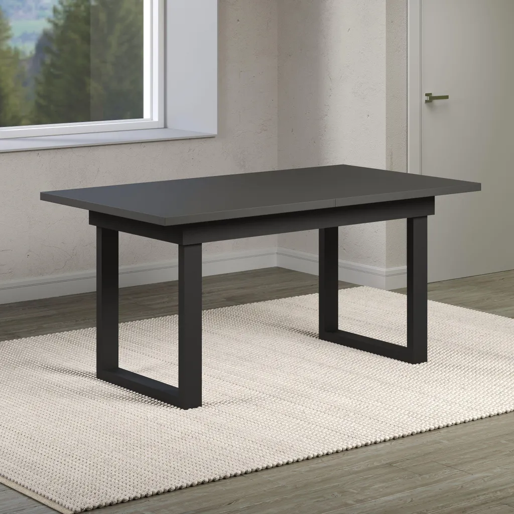 Table de Repas avec Rallonge Anthracite UniversalS Plateau Résistant - 11