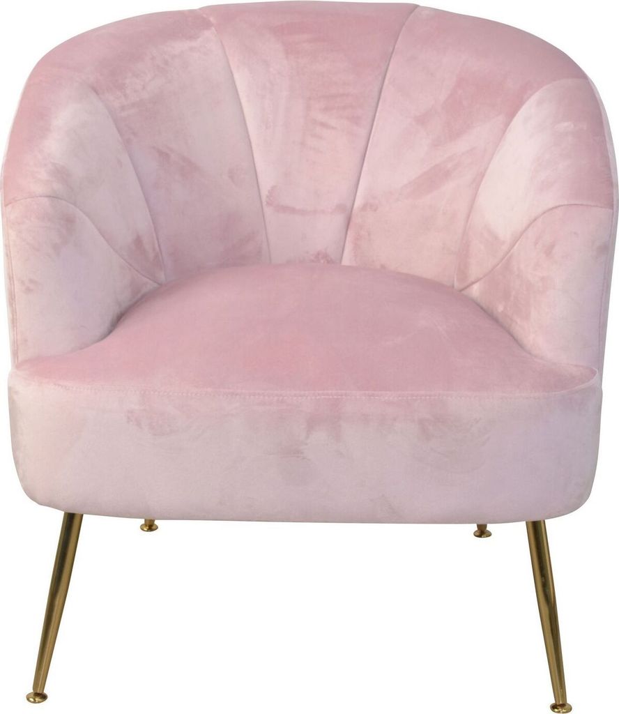Polstersessel Beine aus goldfarbenen Stahlrohr, rosa