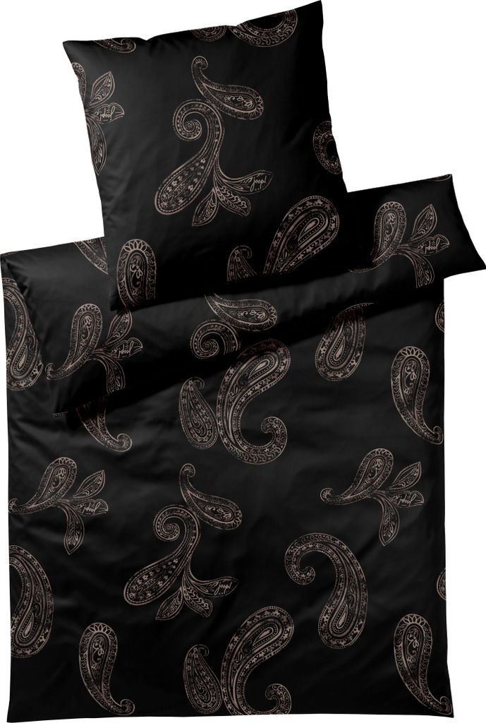 JOOP! Mako-Satin-Bettwäsche-Garnitur Paisley Farbe black Größe 155x220+40x80