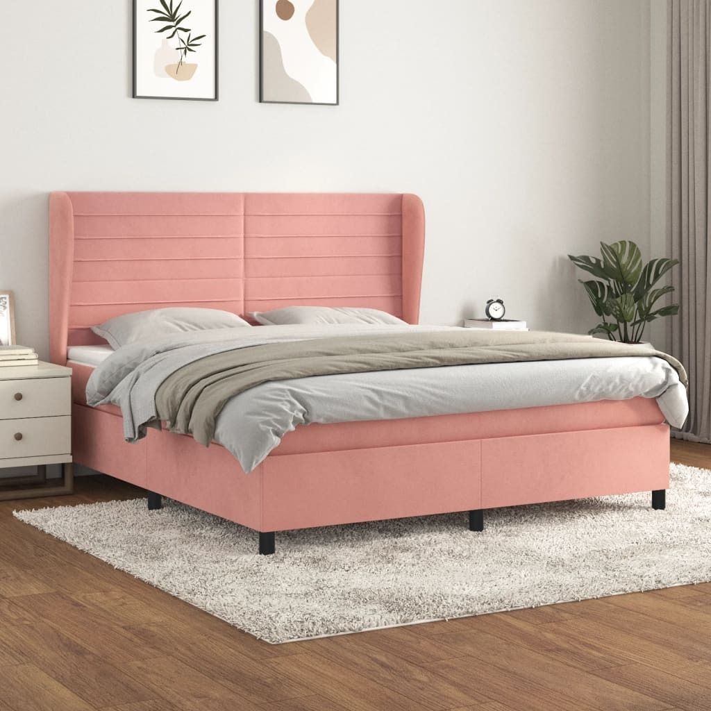 Maison Exclusive - Boxspringbett mit Matratze Rosa 160x200 cm Samt