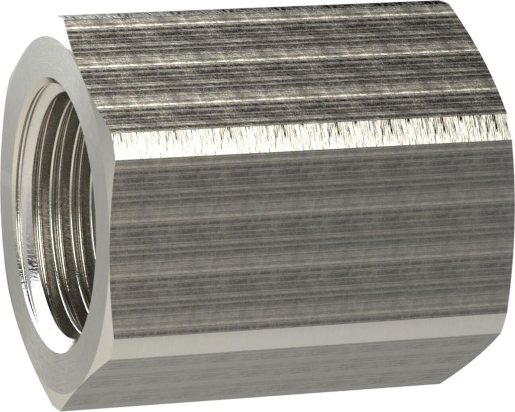 Riegler Muffe mit Außensechskant reduzierend G 1/2 i. M16x1,5 i. MS vern.