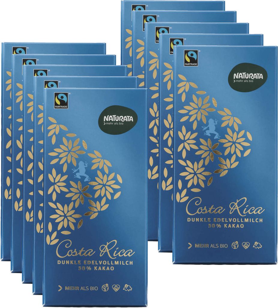 Costa Rica dunkle Edelvollmilch 50%, 10 x 100 g Produktbild 