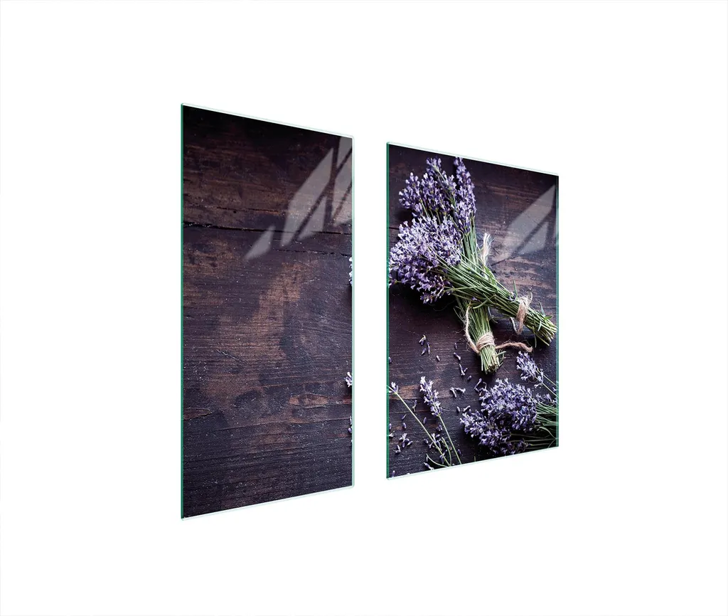 Coprifornelli in Vetro 75x52 Lavanda - Protezione Piano Cottura 2 Pezzi