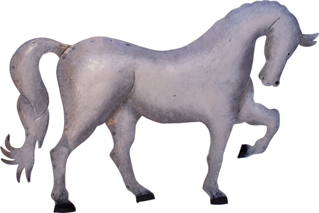 Wanddeko Pferd Metall Wandbild Reitpferd Wand Hänger Deko Figur Skulptur Objekt