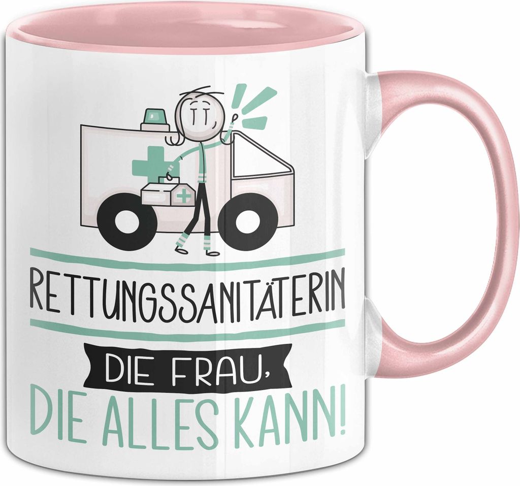 Rettungssanitäterin Geschenk Tasse Becher Die Frau Die Allen Kann Geschenkidee für eine Rettungssanitäterin Lustig (Rosa)
