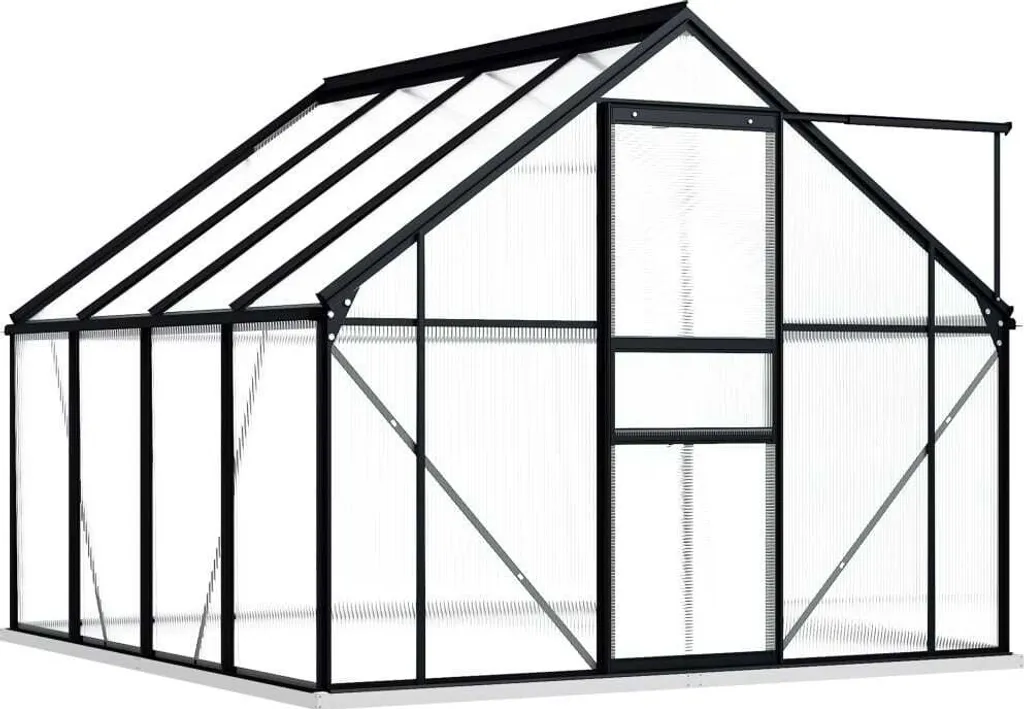 Serre de jardin en aluminium et polycarbonate 4,75 m² avec embase fixe - 10