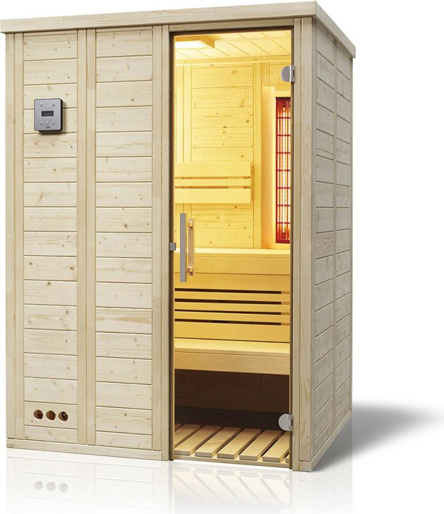 Infraworld Vitalis 148 Complete Fichte Saunakabine mit Infrarotstrahler 148x119x200 cm
