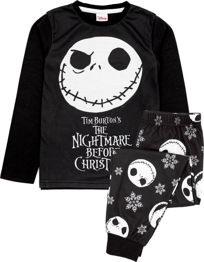 Nightmare Before Christmas - Schlafanzug für Jungen NS7322 (146-152) (Schwarz/Weiß)