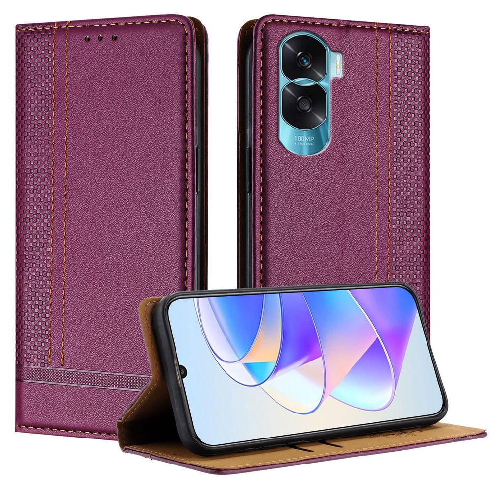Pouzdro pro Honor 90 Lite kožené flipové pouzdro s funkcí Obrázek produktu 