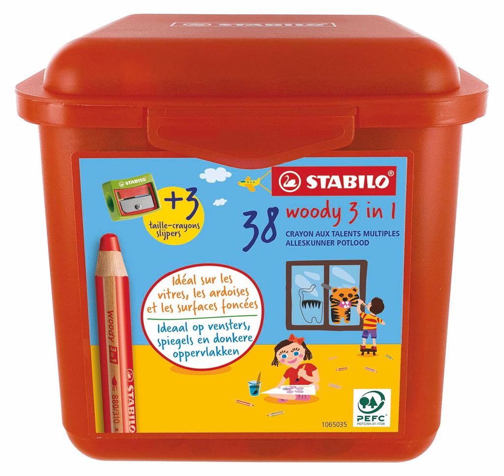 STABILO woody 3-en-1 : crayons de couleur polyvalents dans Image du produit 