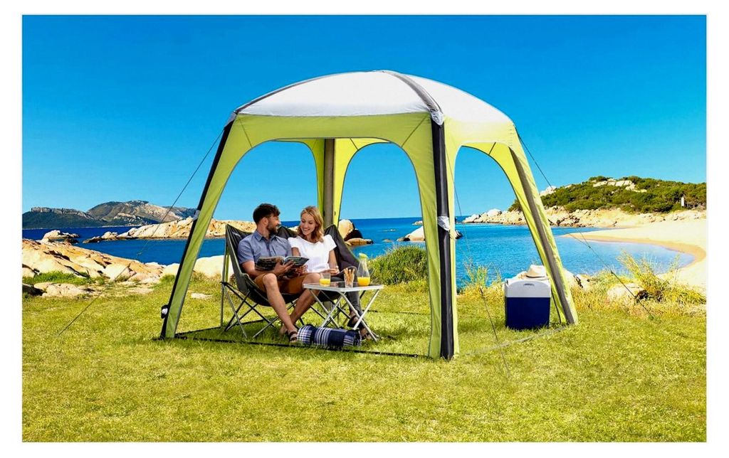 Pavillon Gazebo Air Deluxe 250x250 UV50+ grün aufblasbares Partyzelt Luftzelt Luftpavillon für Camping oder Garten inkl. Tragetasche und ...
