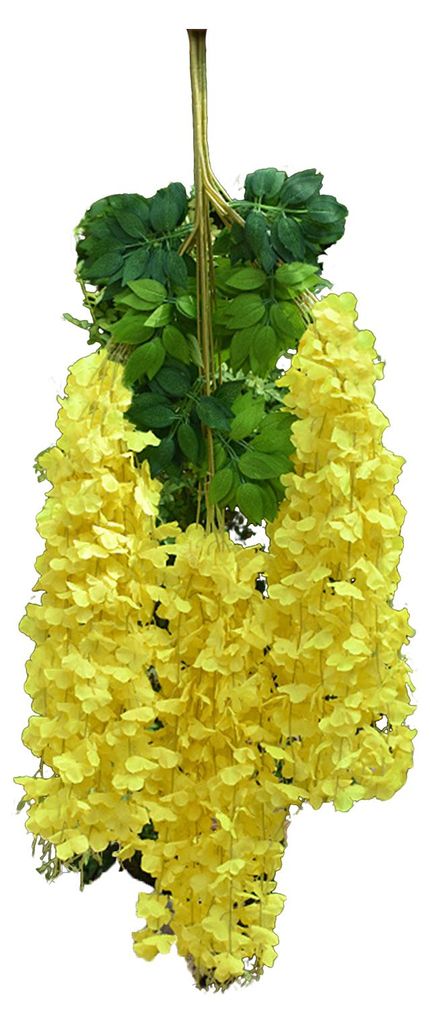 Künstliche Glyzinienranke für drinnen und draußen, Wandbehang aus Kunstseide, Girlande aus künstlichen Seidenblumen, Dekoration für Zuhause, H...