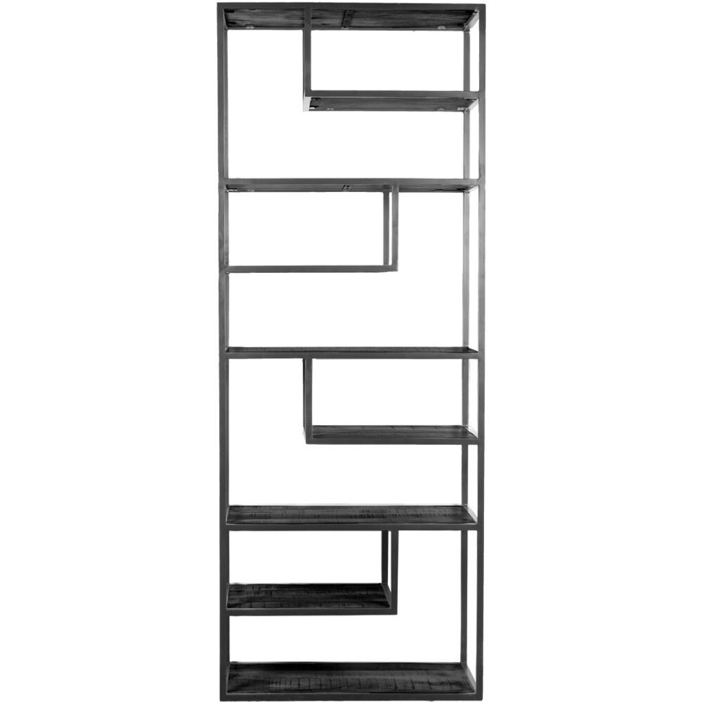 Fachschrank Huub Schwarzes Mangoholz 210 x 80 cm - Raumteiler