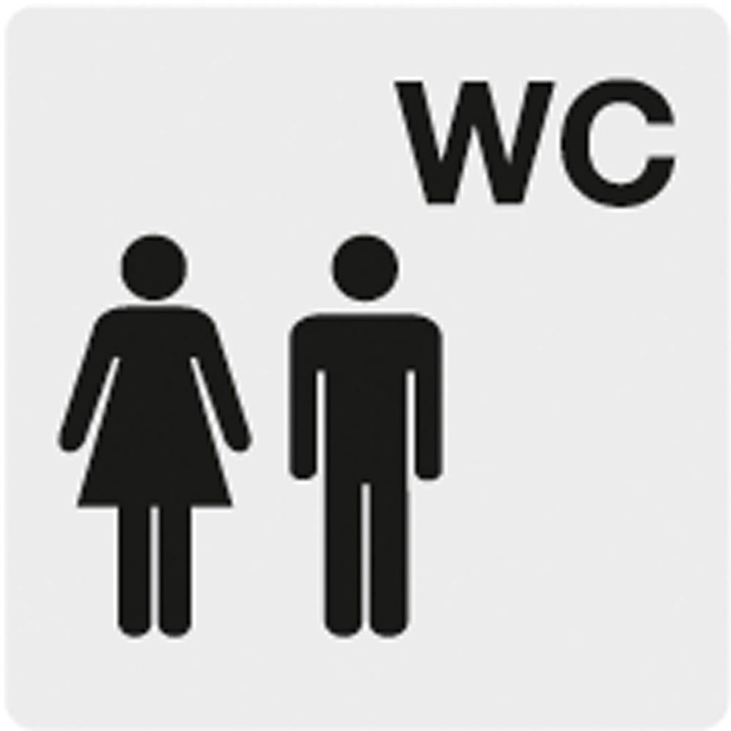 Schild Alu Piktogramm Damen und Herren WC Selbstklebend 60x60mm