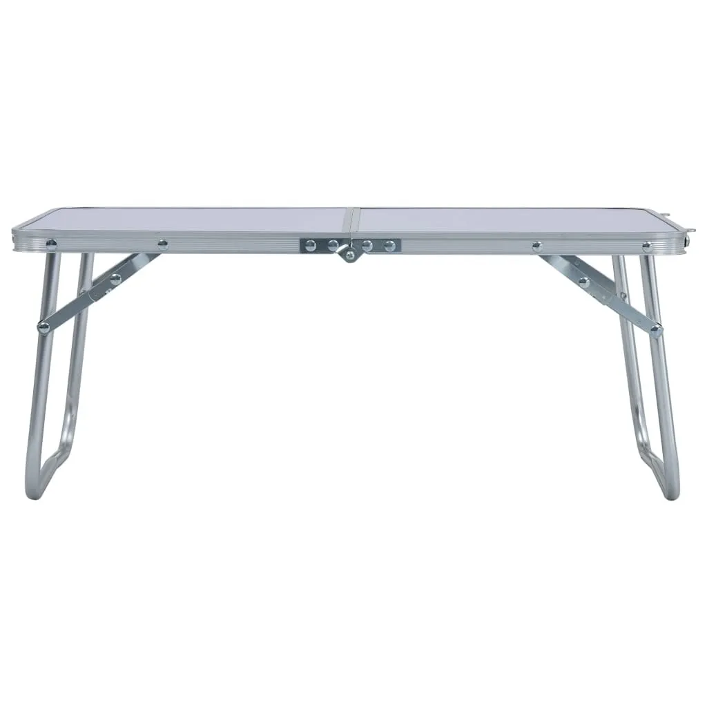 Table de camping en aluminium blanc légère et pliable - Format 60x40cm