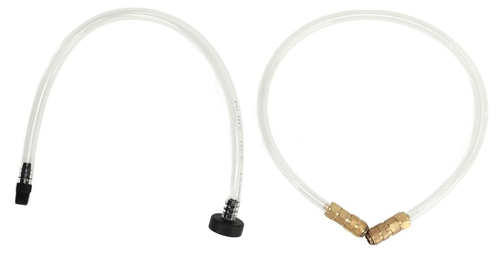 2-teiliges Öleinfüllschlauch-Brückenrohr-Set, PVC-Kupfer-Bootsentlüftung, passend für hydraulische Außenbord-Lenksysteme, Kunststoff-Stecker