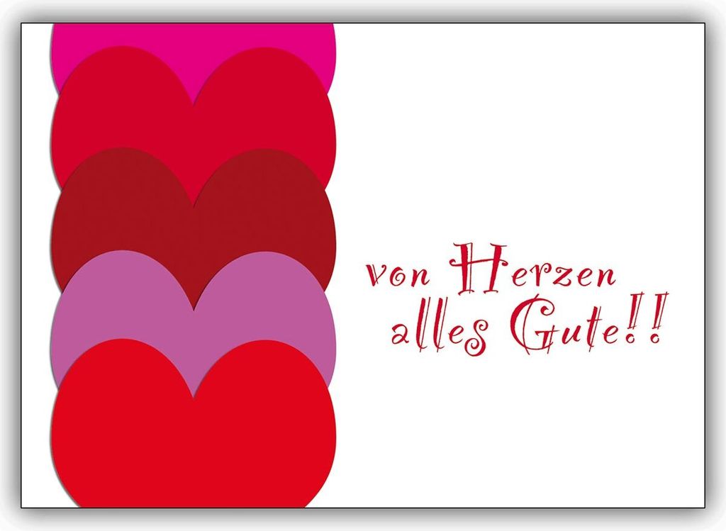 5er Set Geburtstags Glückwünsche mit Herz