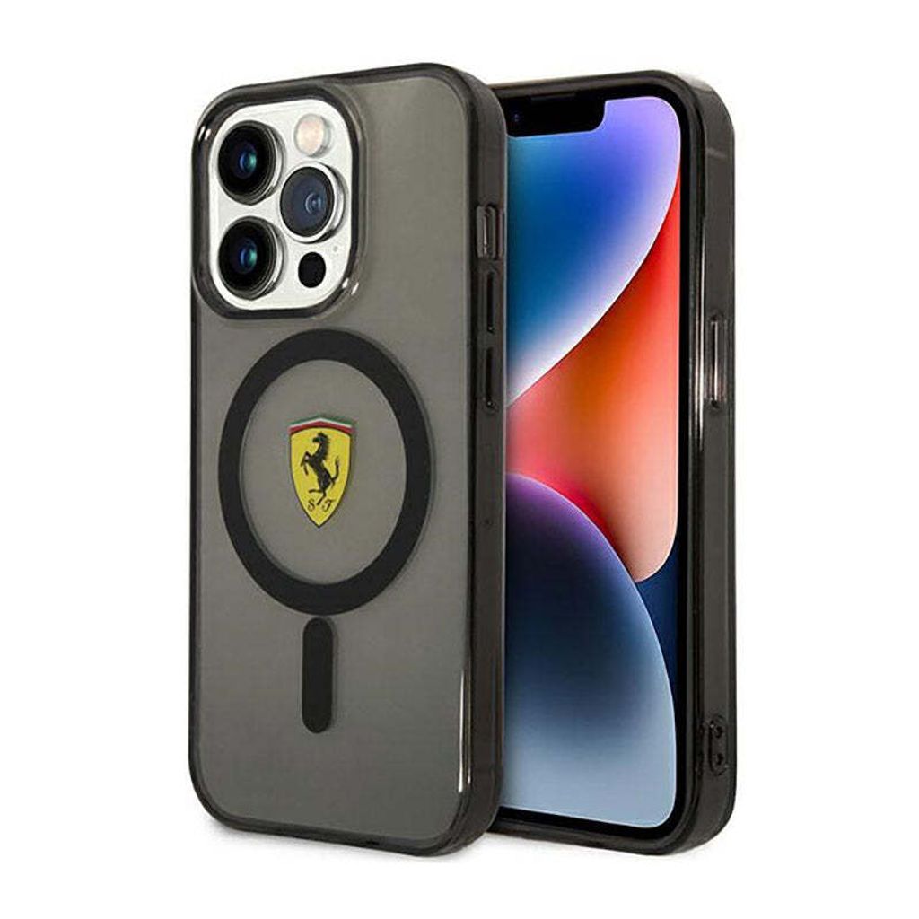 Ferrari FEHMP14XURKK iPhone 14 Pro Max 6,7" schwarz/schwarz Hardcase Translucent Magsafe Handyhülle