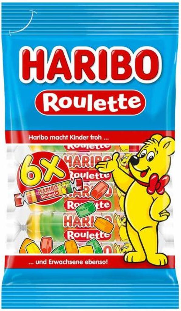 Haribo Roulette Rollen 6 Rollen 6x Fruchtgummi Scheiben 150g