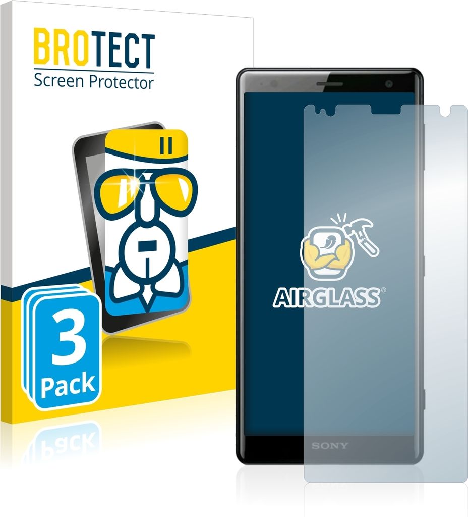 3x BROTECT Schutzglas für Sony Xperia XZ2 Schutzfolie Panzer Folie Glas Display Schutz klar