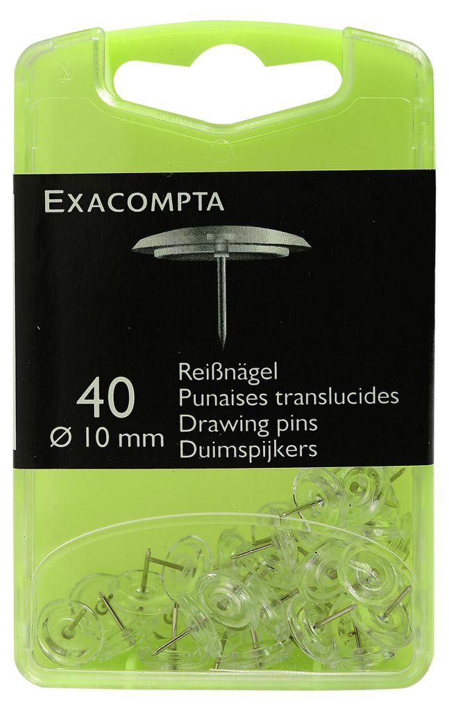 Exacompta Boîte de 40 punaises Hauteur de pointe 7mm 10mm Image du produit 