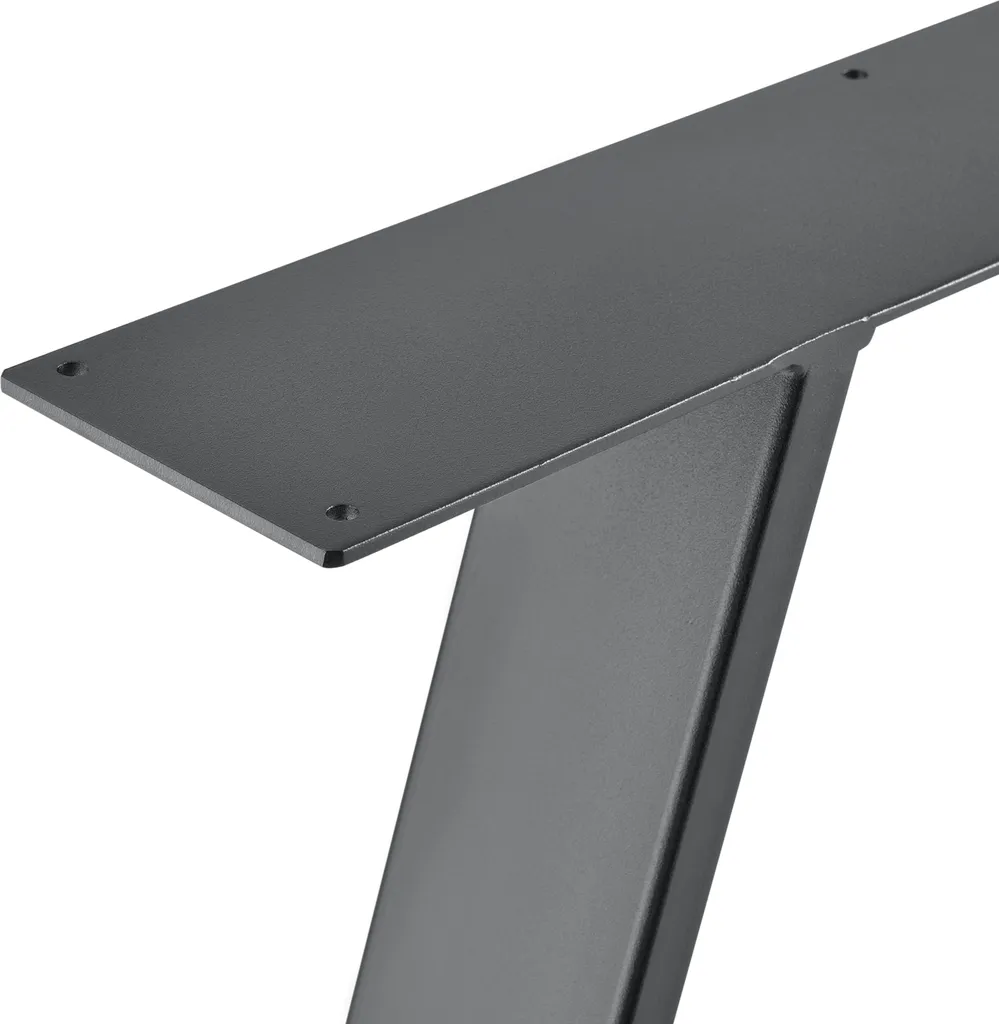 Pied de table rectangulaire en acier noir 72cm pour table à manger 2x