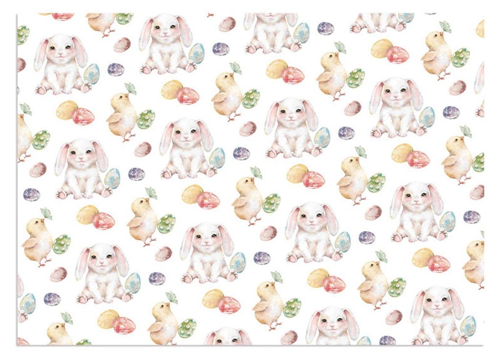 Hasen-Geschenkpapier 50 x 70 cm (19,7 x 27,6 Zoll) – Niedliches Hasen-Geschenkpapier, flach gefaltet, ideal für Ostern, Frühlingsgeburtstage, D...