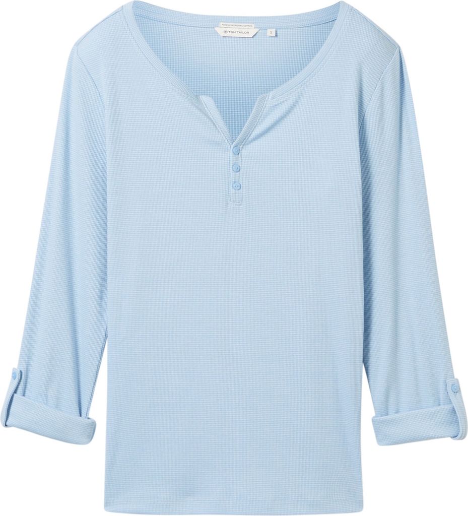 TOM TAILOR Gestreiftes Langarm Shirt mit Henley Größe: XXL