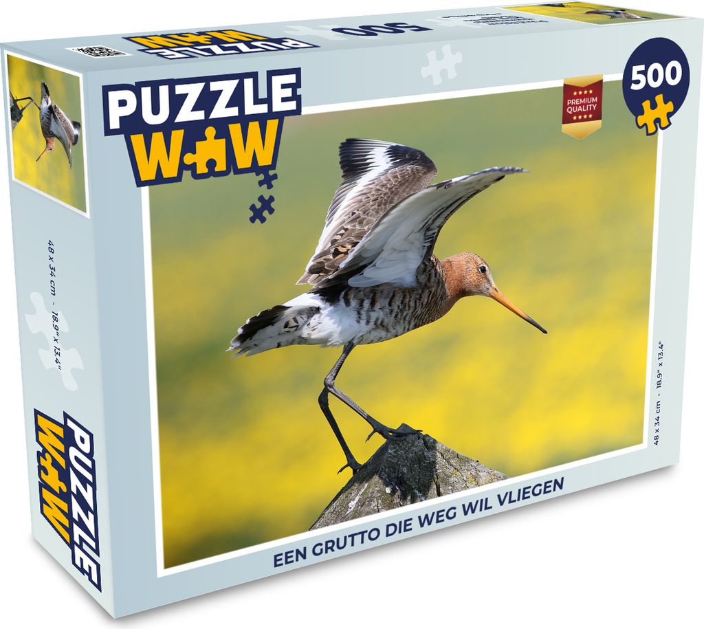 MuchoWow Puzzle 500 Teile Eine Uferschnepfe, die wegfliegen will - 500 Teile - Kinder - Selberbauen - Puzzlespiele