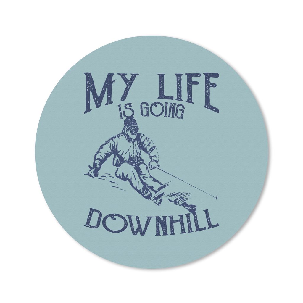 MuchoWow Mauspad Mousepad Ski - Jahrgang - Schnee 20x20 cm - Mousepads - Maus Mat - Pad - Mausunterlage - Schreibtischmatte