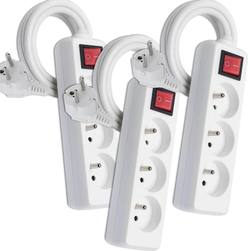 EDIBAZZAR | GRUNDIG 1,5 m Steckdosenleiste, 3 Steckdosen, 3er-Set