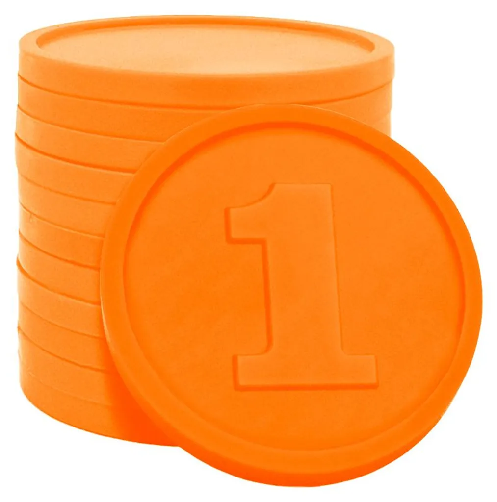 Jetons pour buvette chiffre 1 orange CombiCraft 29 mm - lot de 1000