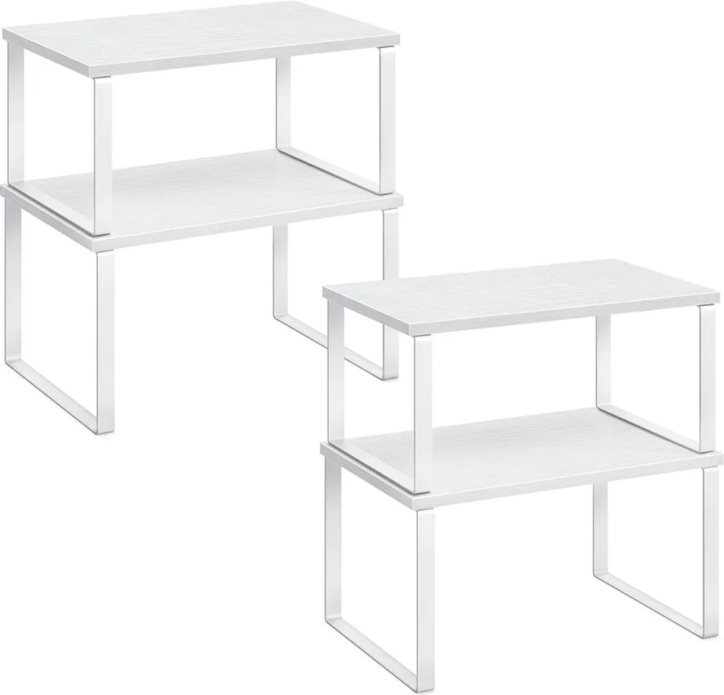 Organizer Cucina Set 4 Scaffali Metallo Bianco | Salvaspazio Famiglia