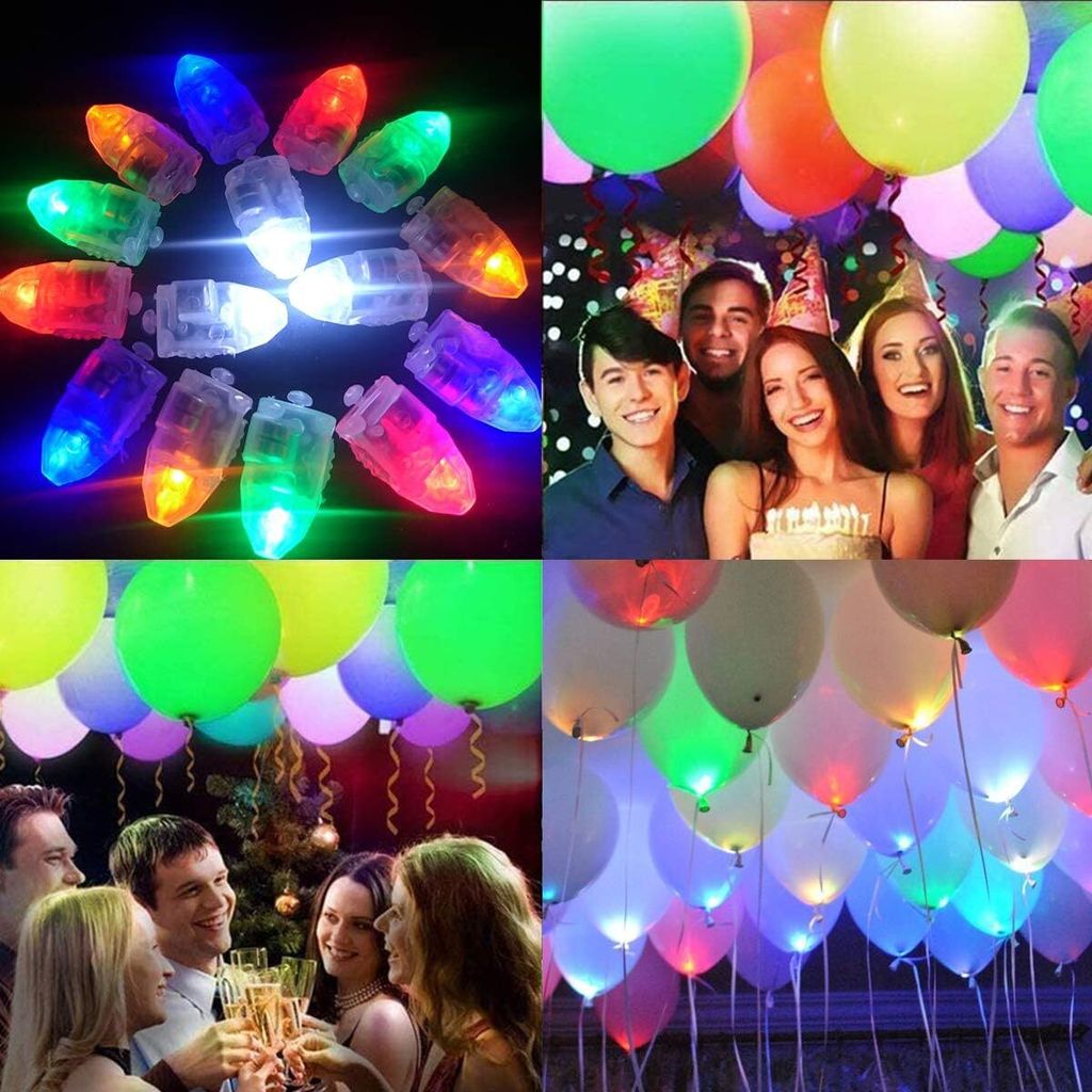 50 LED Ballonlichter Mehrfarbig - Mini Lichter Für Party Dekoration