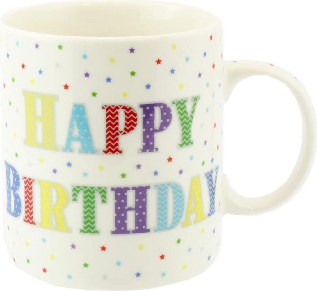 Henkelbecher Star Print Happy Birthday Produktbild 