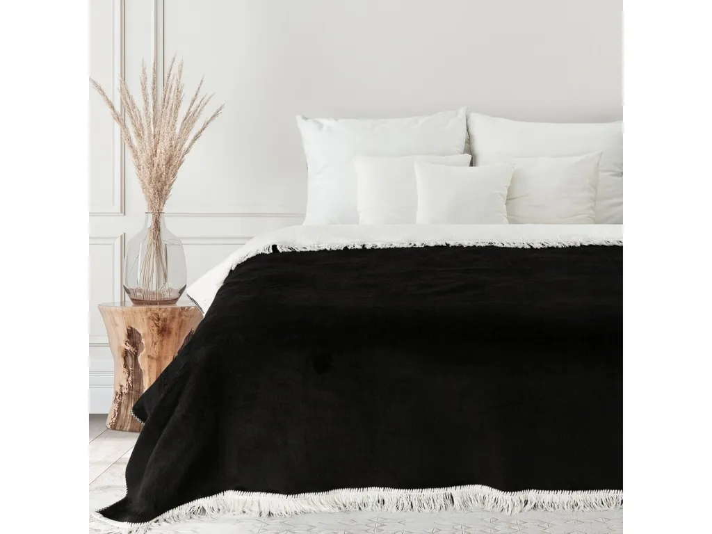 Plaid Moderno Eurofirany DUO 150x200 cm - Coperta Divano Bianco e Nero