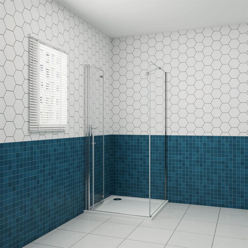 90x76cm 195cm 6mm Duschkabine Duschtür Nano Glas Falttür Scharniertür