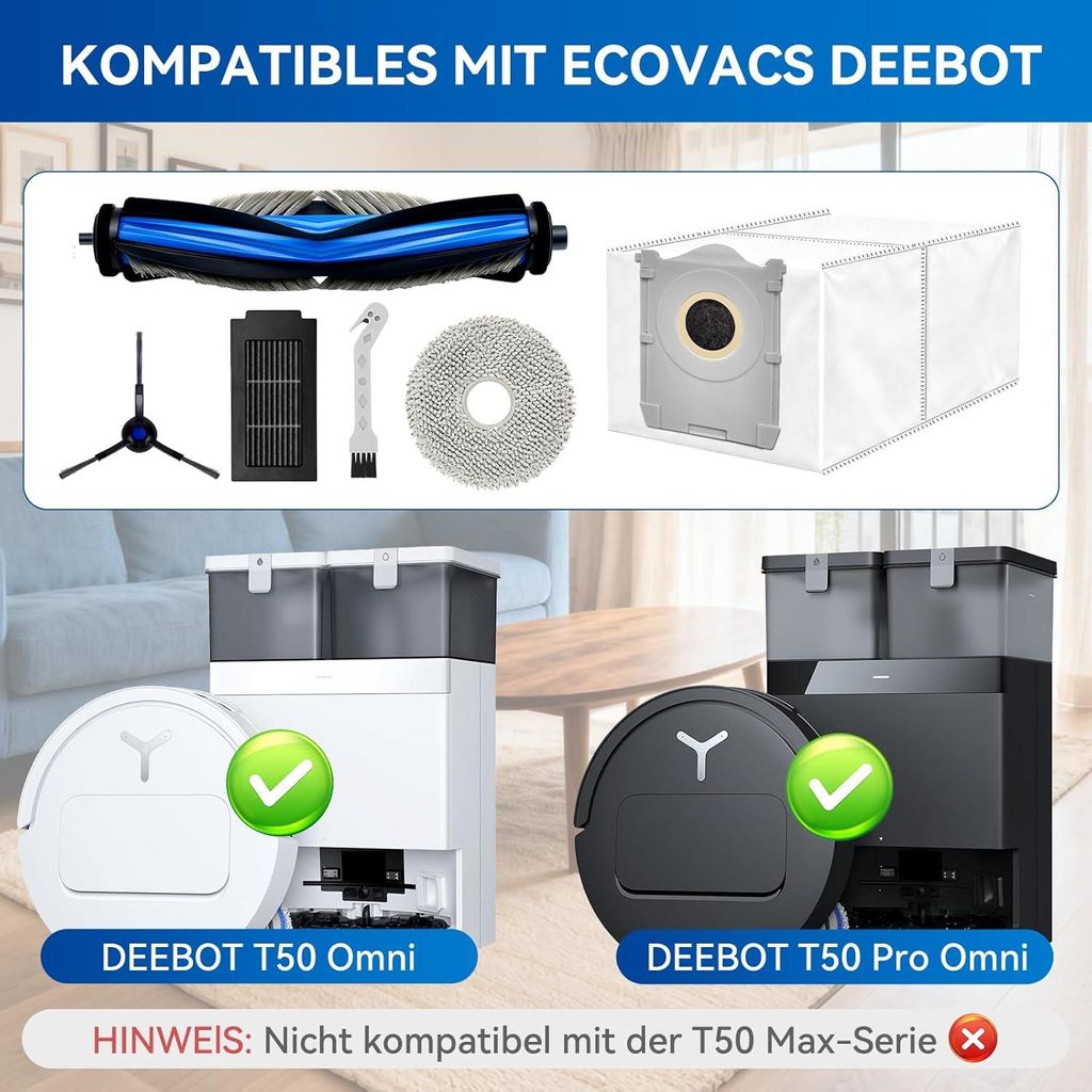 Zubehör für ECOVACS DEEBOT T50 Omni / T50 PRO Omni / T50
