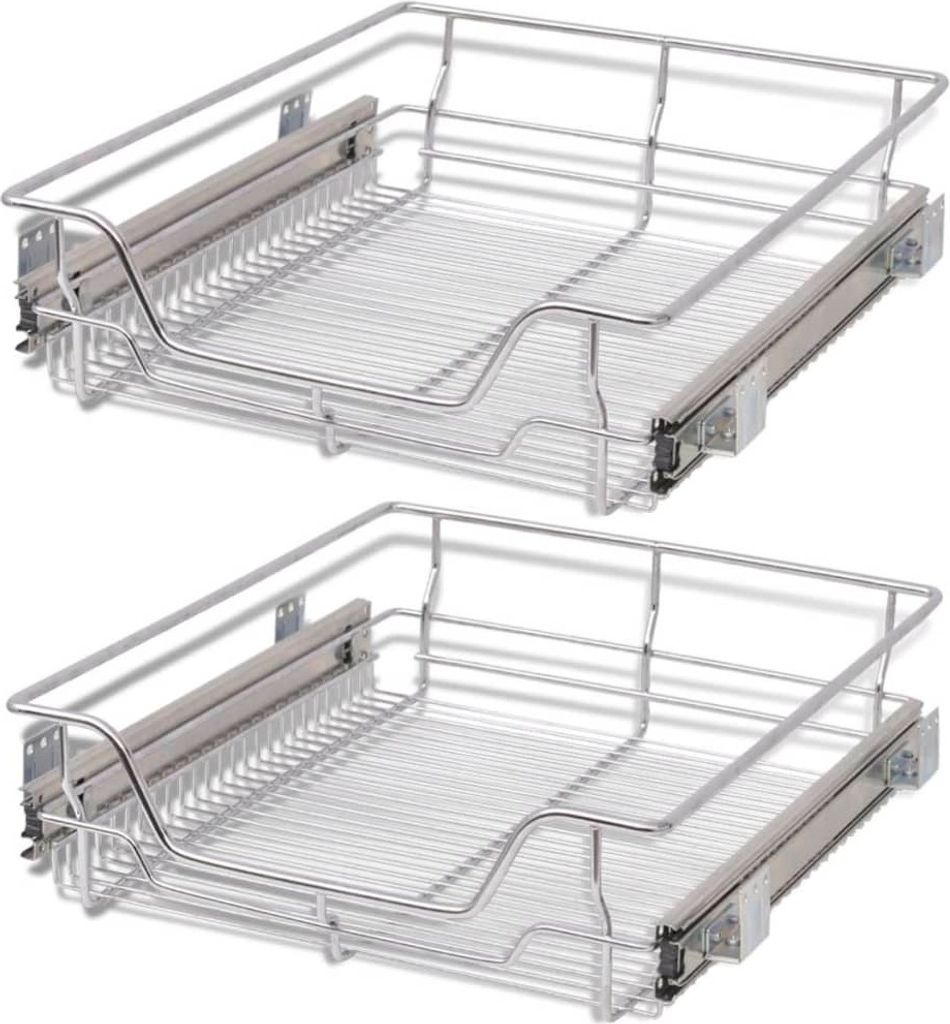 Cloris DesignMöbel Einbauschublade Korbauszug 2er-set Silbern 500 mm - Pelletöfen DE727761