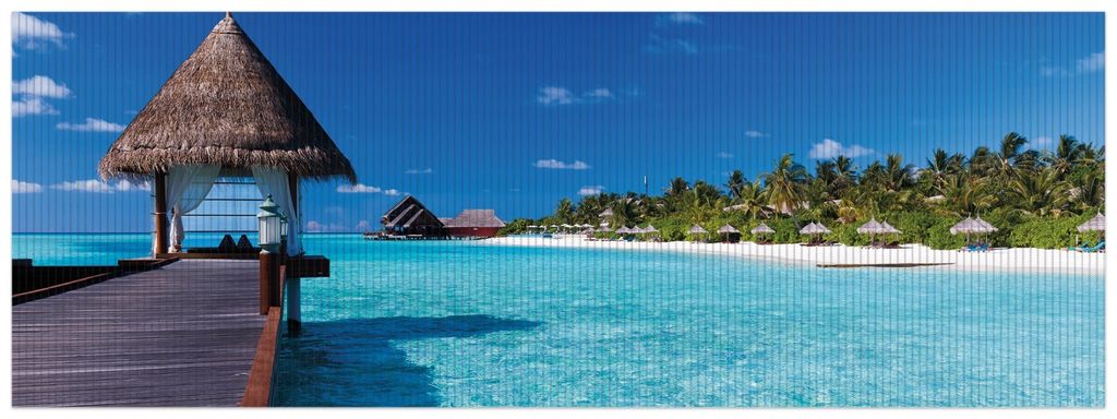 Wallario Duschmatte Antirutschmatte Badmatte Fußmatte Ein Platz in der Südsee, Größe ca. 180 x 65 cm