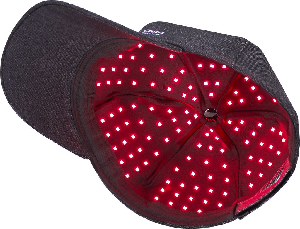 Cool-i Infrarotlampe Rotlicht-Haarwuchshaube–Infrarot- & Blaulichttherapie für die Kopfhaut Kabellose,158 LEDs, wiederaufladbar, Timer