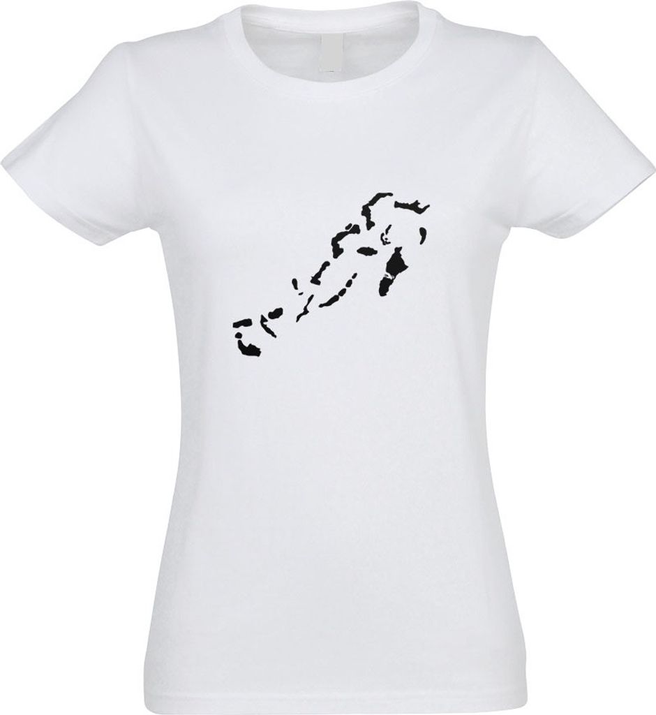 Kiwistar - T-Shirt tailliert - Damen - Weiss - Bahamas Umriss Kontur - mit Motiv Bedruckt - Funshirt Design - Sport - Freizeit - Damen - XXL