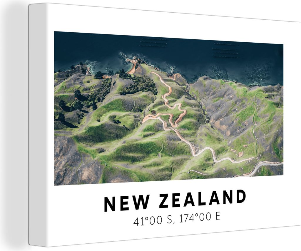 OneMillionCanvasses - Leinwandbilder - 140x90 cm, Neuseeland - Wasser - Grün - Strand, Wandbilder Kunstdruck Wanddekoration - Foto auf Leinwand ...
